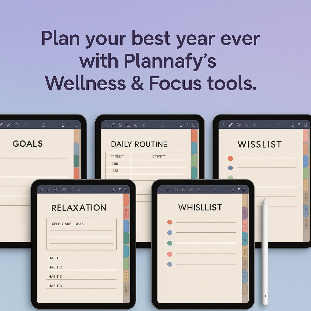 2025 Digital Wellness Planner – Mental Clarity, Fitness Goals & Daily Productivity
