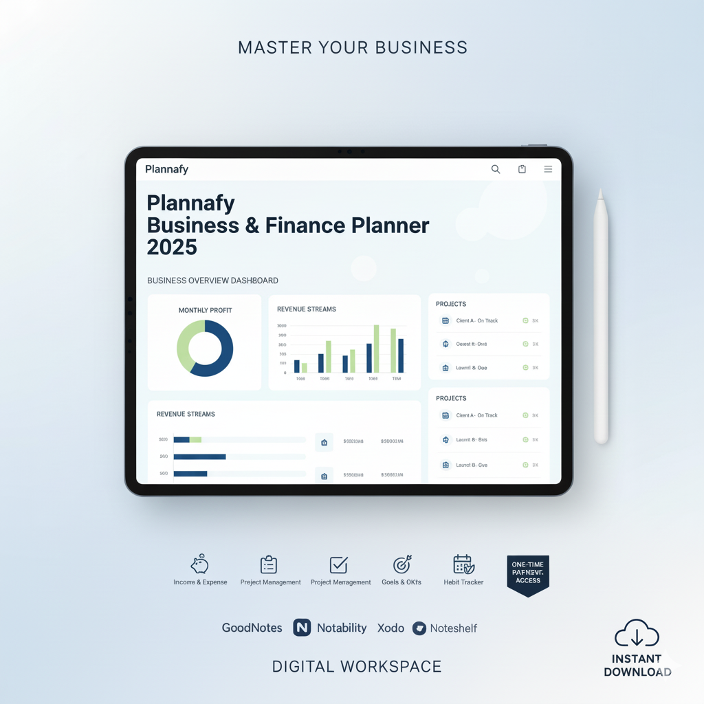Plannafy Business & Finance Digital Planner 2025 (Professional Edition)