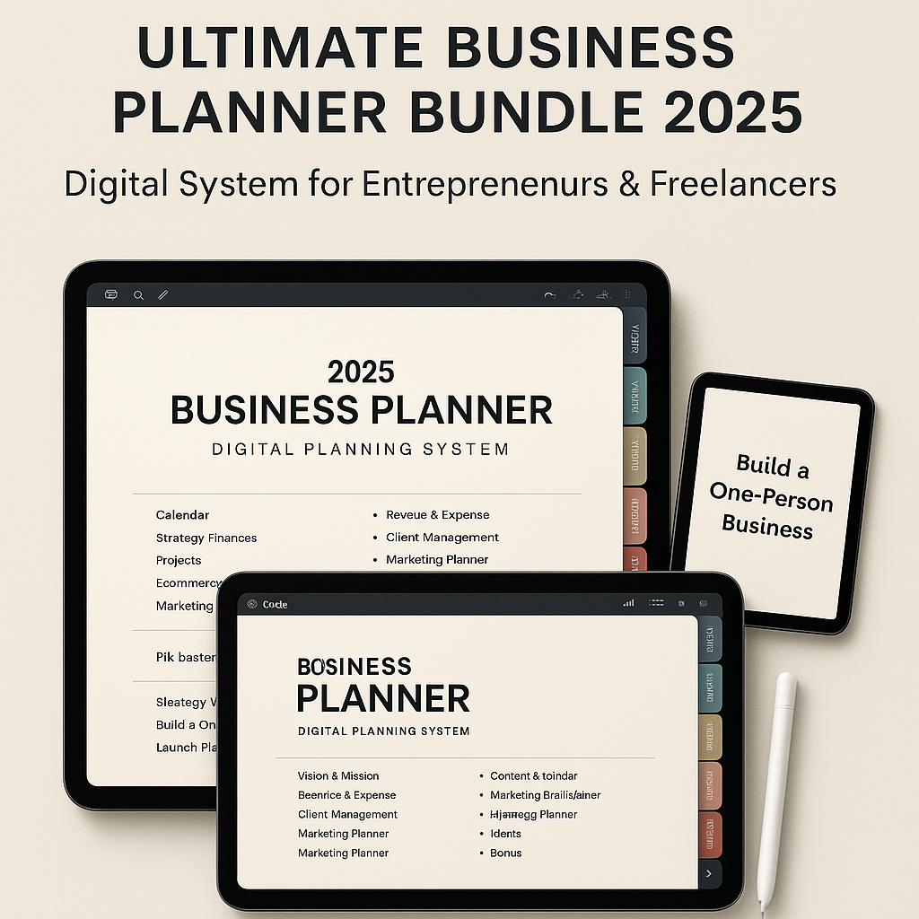 Plannafy Ultimate Business Planner Bundle 2025 – Digital System for Entrepreneurs & Freelancers