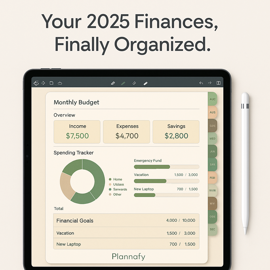 Plannafy 2025 Digital Budget Planner – Manage Your Money Smartly