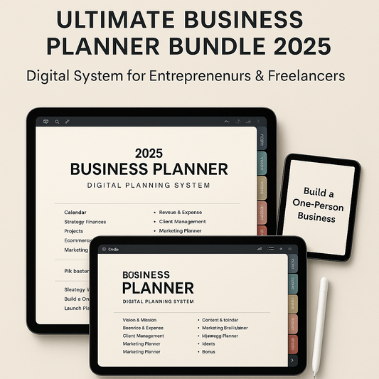 Plannafy Ultimate Business Planner Bundle 2025 – Digital System for Entrepreneurs & Freelancers